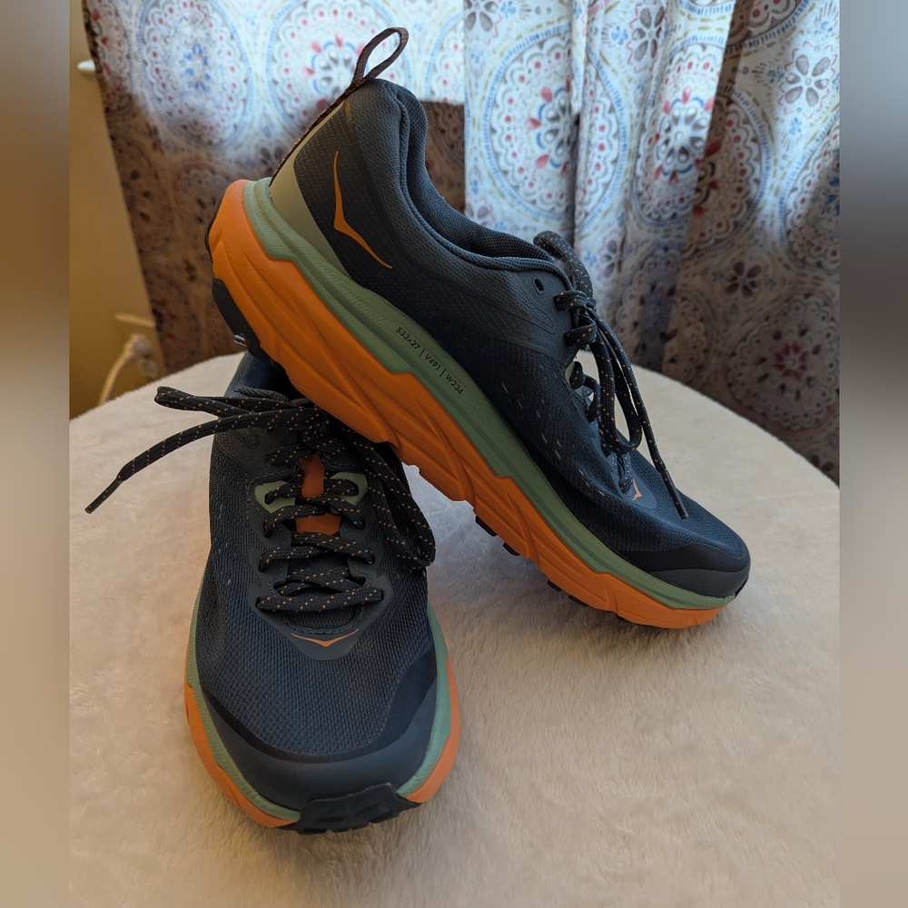 Hoka One One Women's Athletic Shoes - Blue, Teal, and Peach - Sz 8.5